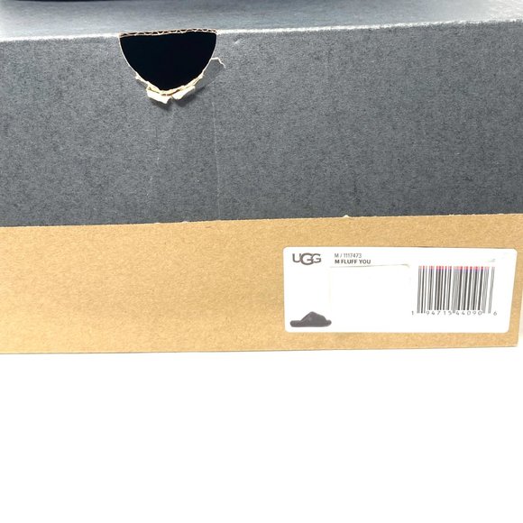 UGG Men's Women's Size 1117473 BTFL Fluff You Fur Black Slides Slippers Sandals - Picture 9 of 9